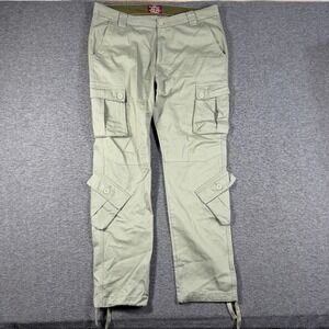 Match Paratrooper Cargo Pants 38x33 Green Khaki Drawstring Hem